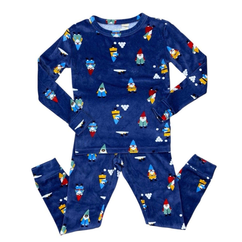 Cat & Jack Velour Pajama Set Size 6 Knomes